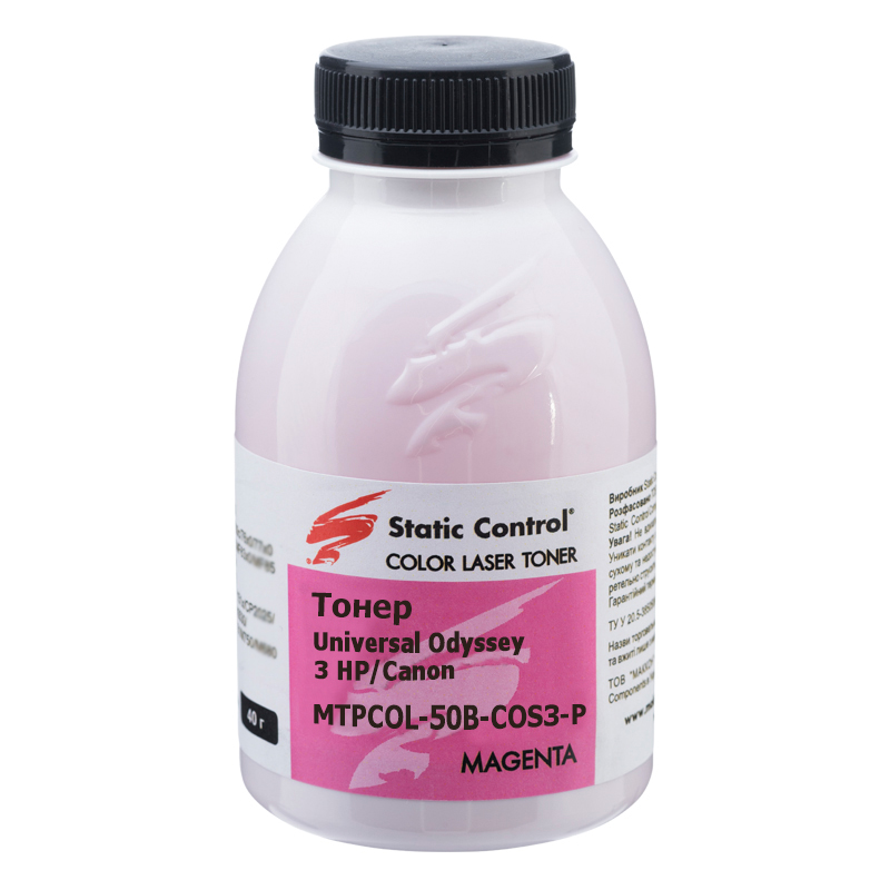 тонер универсальный Odyssey 3 HP/Canon 40г magenta (фасованный) Static Control