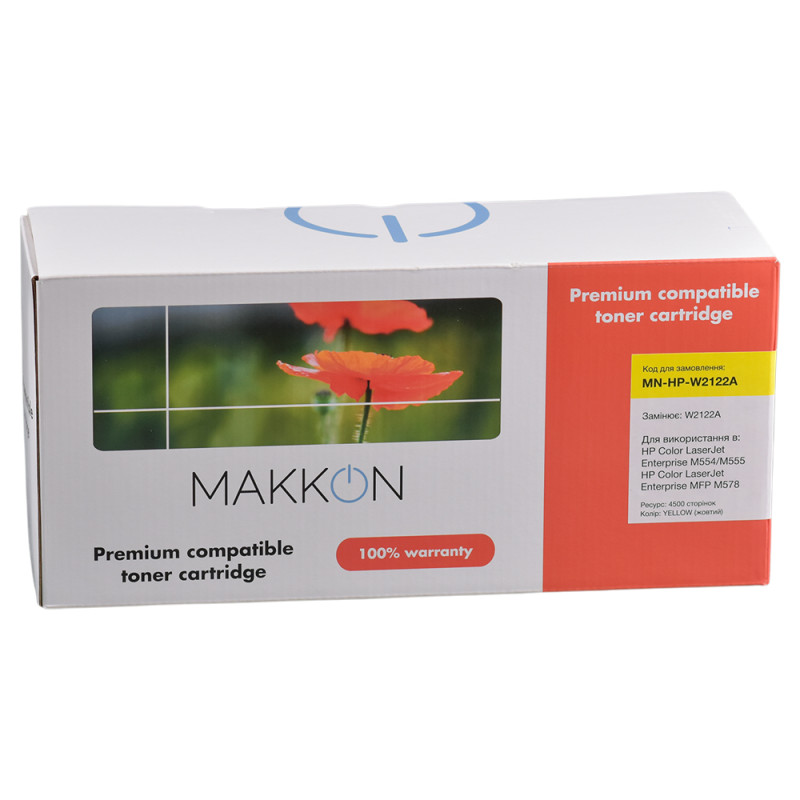 картридж MAKKON HP W2122A (212A) для CLJ M554/M555/M578 yellow