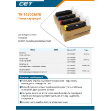 тонер-картридж  Kyocera ECOSYS PA3500, TK-5370C,13K, синий CET повышенной емкости