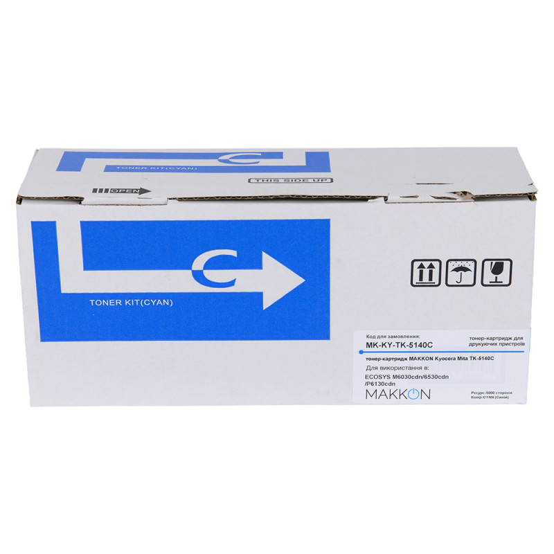 тонер-картридж MAKKON Kyocera Mita TK-5140C для ECOSYS M6030cdn/6530cdn/P6130cdn Cyan