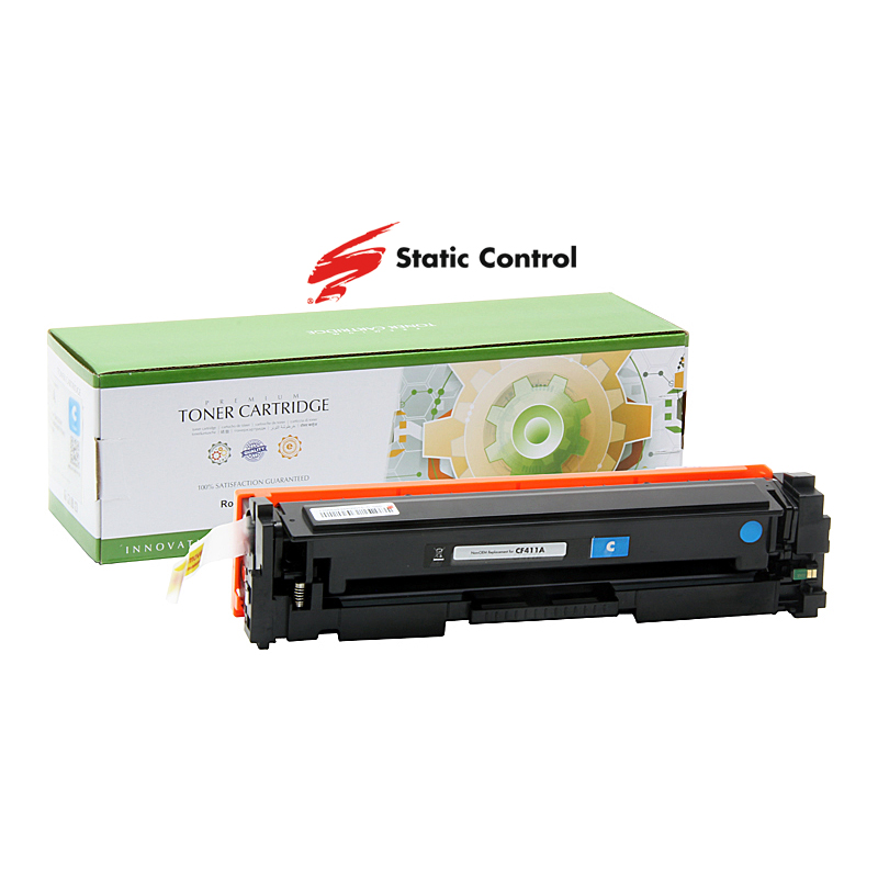 картридж Static Control совместимый аналог HP CF411A (410A), Canon 046 cyan