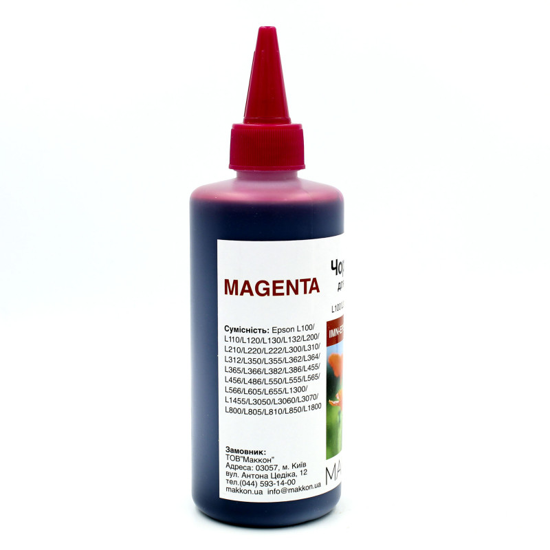 чернила для Epson L100/L200/L300/L800 (C13T66434A/C13T67334A) 250 мл Makkon magenta