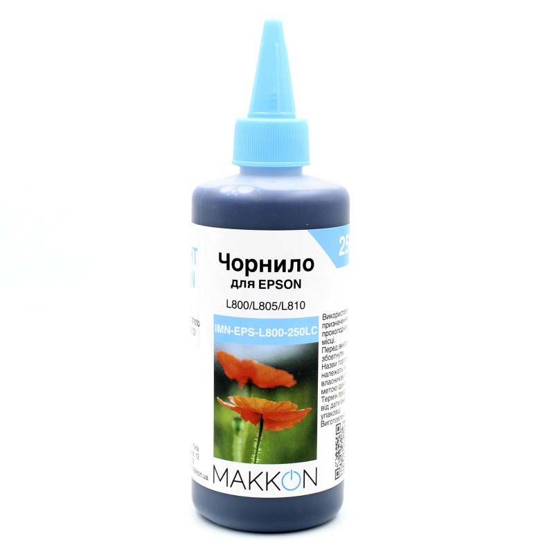 чорнило для Epson L800/L805/L810 (C13T67354A) 250 мл Makkon світло-блакитне