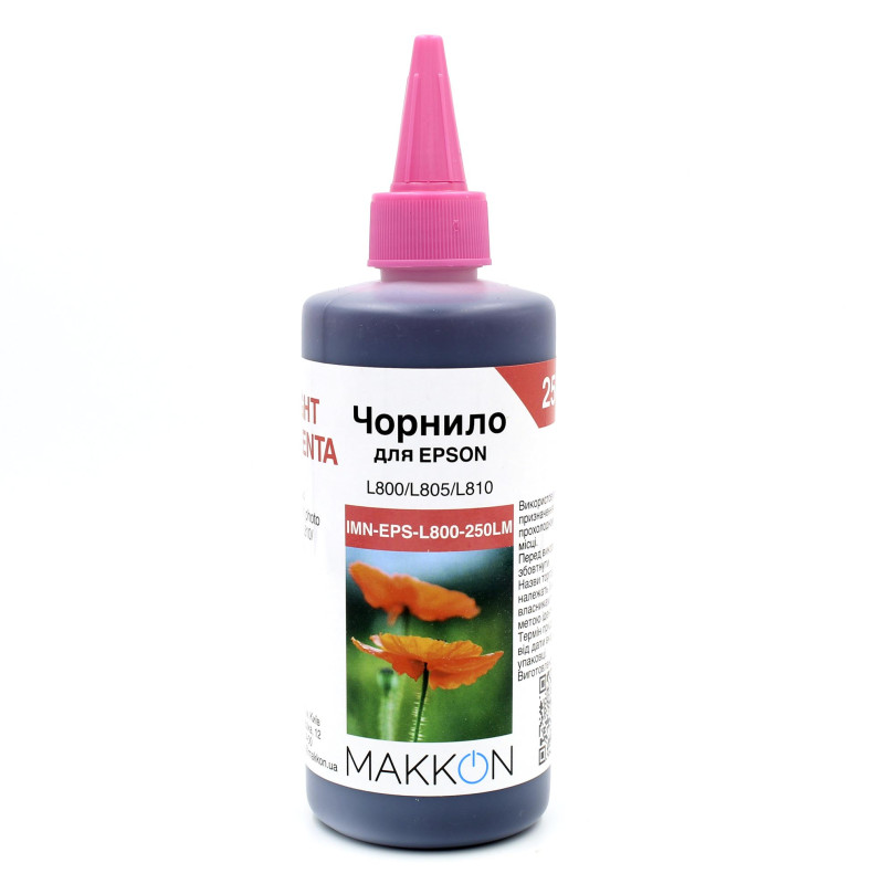 чорнило для Epson L800/L805/L810 (C13T67364A) 250 мл Makkon світло-пурпурне