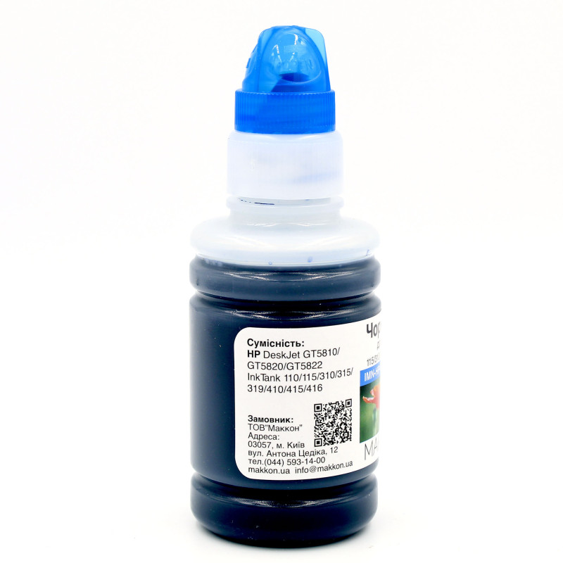 чорнило для HP Ink Tank 115/310/315/318/319 (M0H54AE) (GT52) 100 мл Makkon блакитне