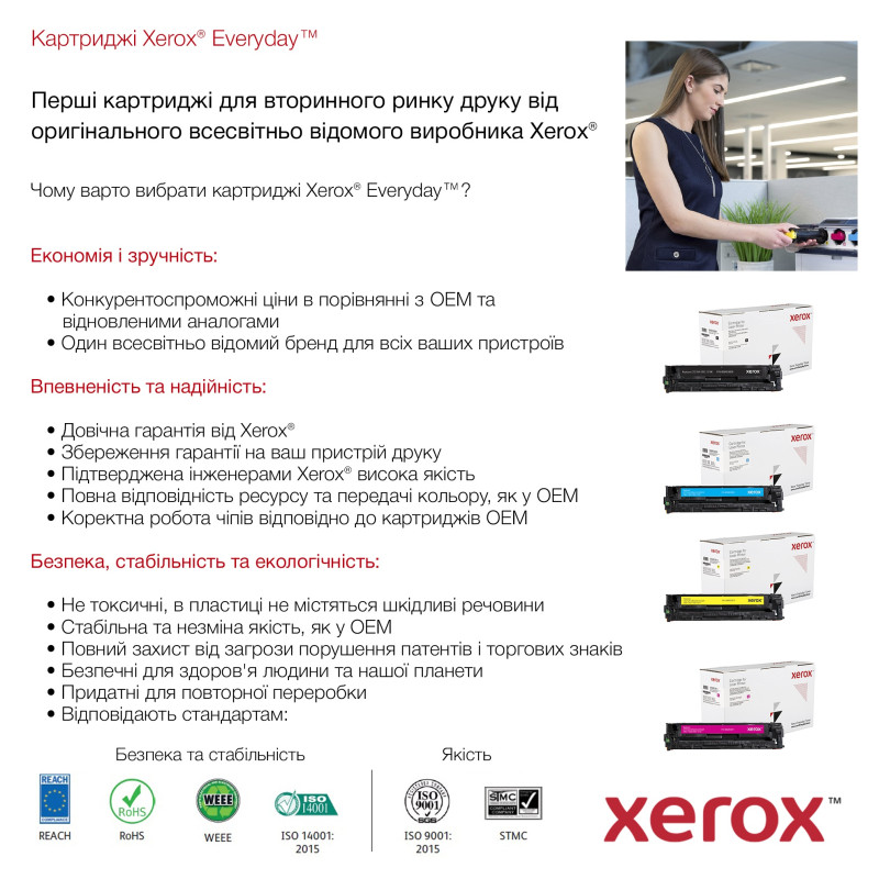 картридж Xerox Everyday совместимый аналог HP CE341A (651A)/CE271A (650A)/CE741A (307A) cyan