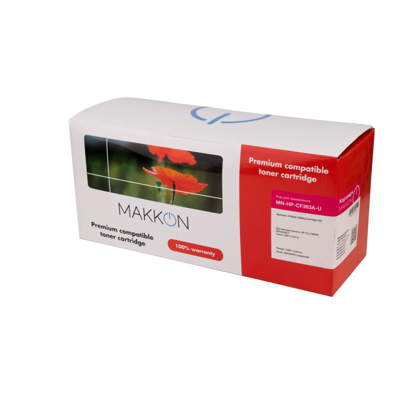 картридж MAKKON сумісний аналог HP CF363A (508A), Canon 040 червоний